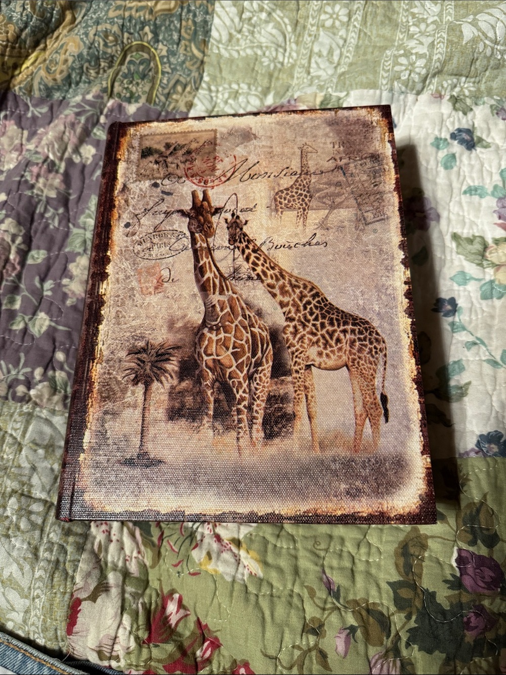 Giraffe Decorative Storage Box in Brown and Tan